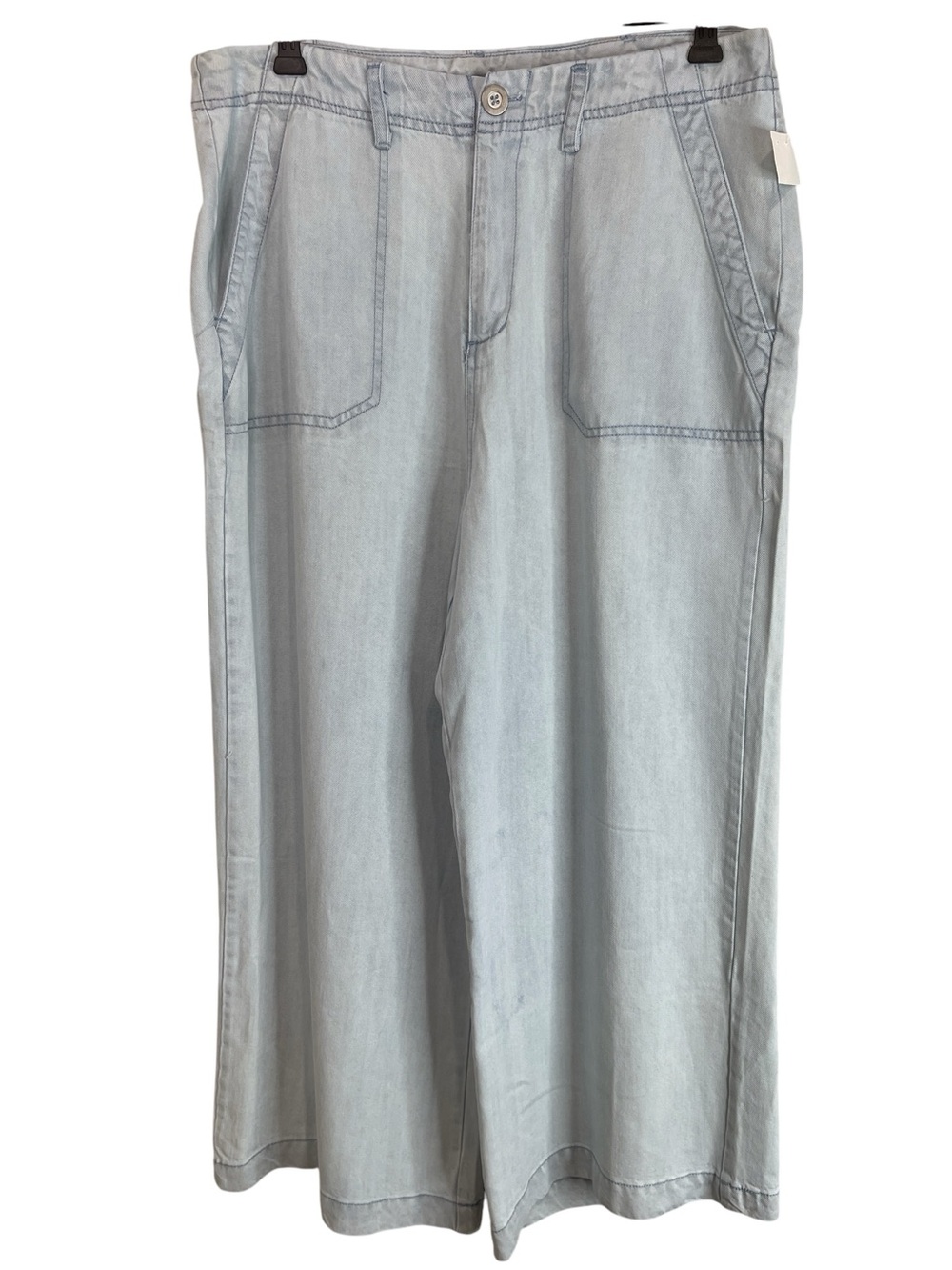 Dex NWT Wide Leg Chambray Denim Look Pants Blue Light Wash High Waisted Size X
